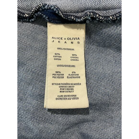 Alice + Olivia Denim Liana Vintage Blue Diana Midi Dress Size 4 - Picture 5 of 6